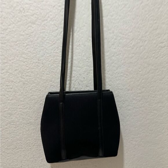 Nine West Small Black Purse Shoulder canvas leather trim Bag - Picture 10 of 10